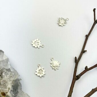 Garden Flower Sterling Silver .925 - Pendants Charms