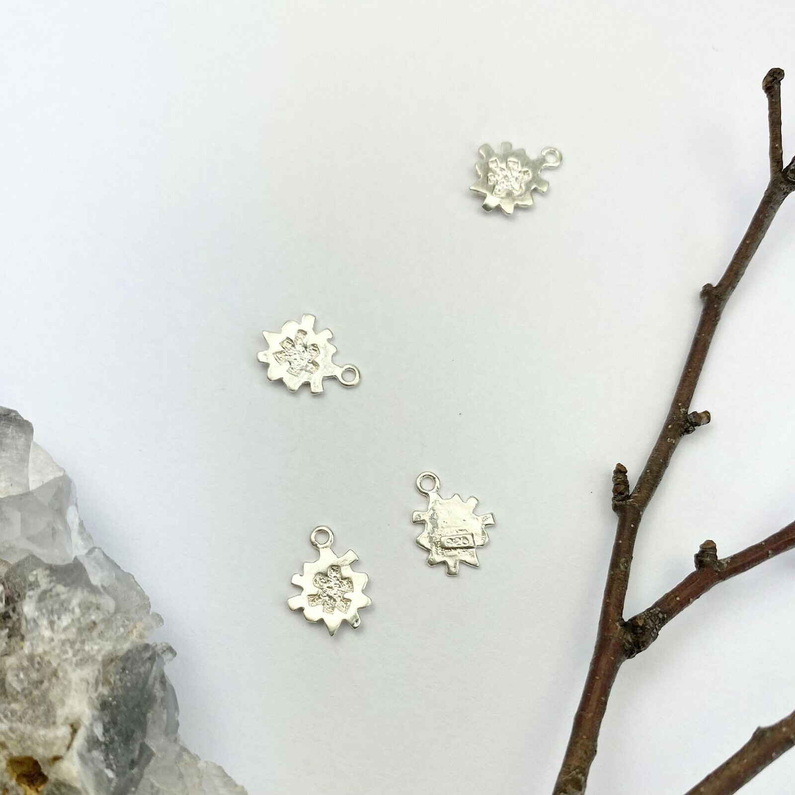 Garden Flower Sterling Silver .925 - Pendants Charms