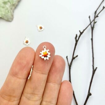 Alternative view of Garden Flower Enamel Gradient Sunset Sterling Silver .925 - Pendants Charms