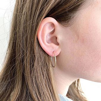Alternative view of 25mm Endless Hoops Sleeper Earrings Sterling Silver .925