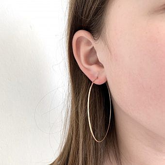 Alternative view of 48mm Endless Hoops Sleeper Earrings Sterling Silver .925