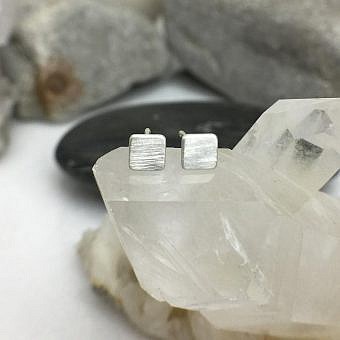 Alternative view of 4mm Old Town Square Disc Blanks Studs Earrings Sterling Silver .925 Amoracast