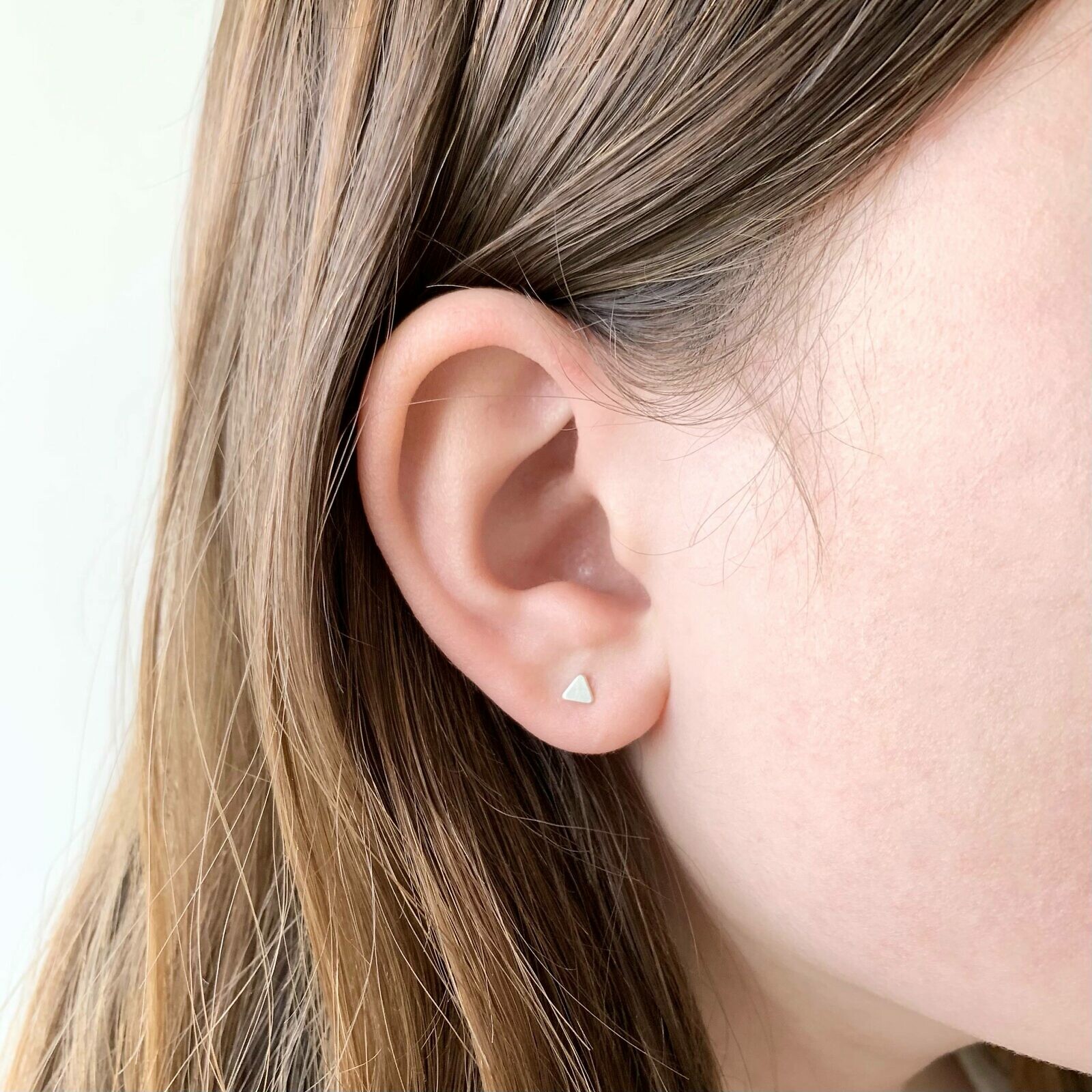 4mm Yield Triangle Disc Blanks Studs Earrings Sterling Silver .925 Amoracast - Image 3