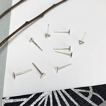 4mm Yield Triangle Disc Blanks Studs Earrings Sterling Silver