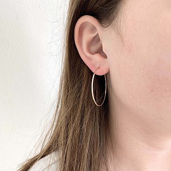 Alternative view of 30mm Endless Hoops Sleeper Earrings Sterling Silver .925