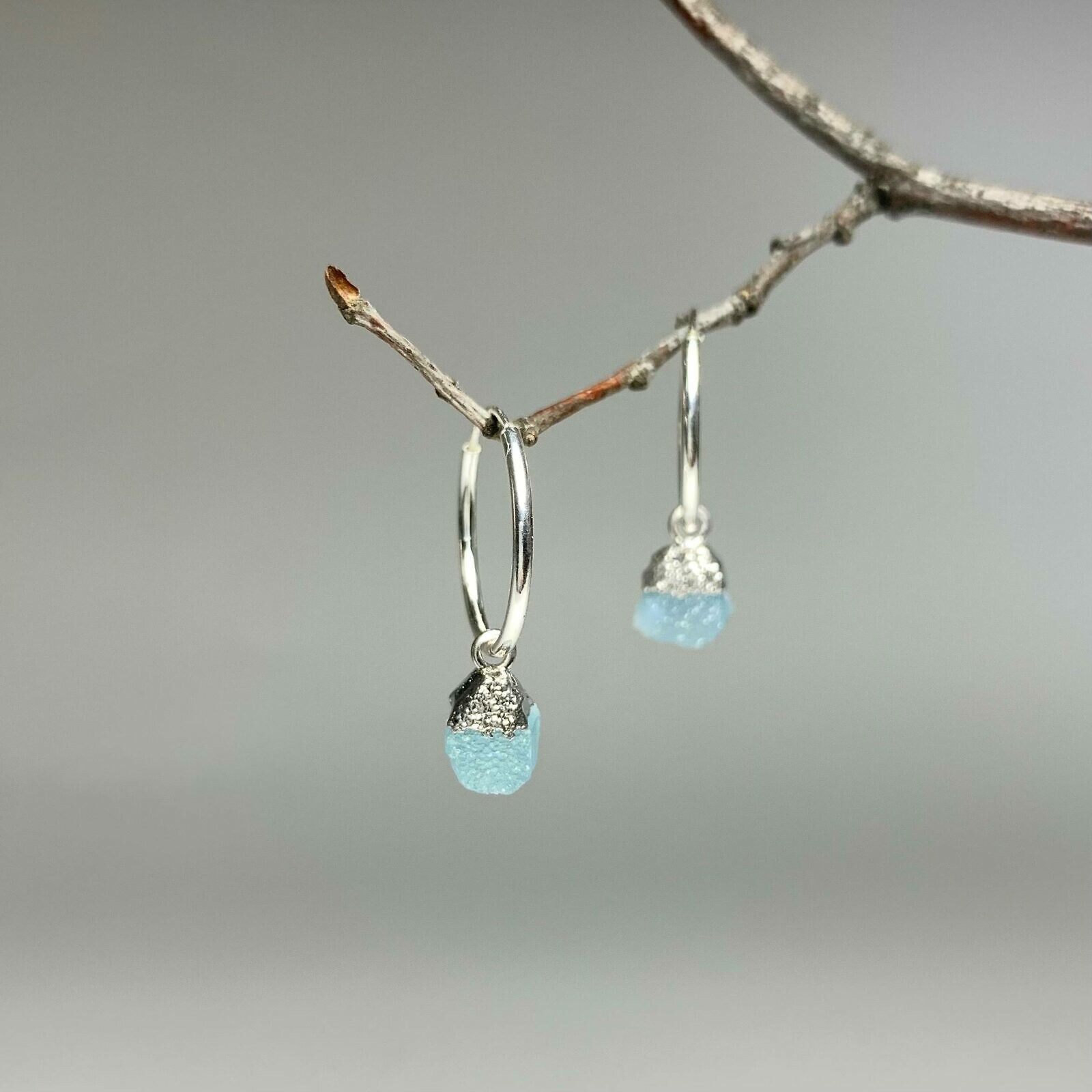 15mm Endless Hoops Sleeper Earrings Sterling Silver .925 - Image 3