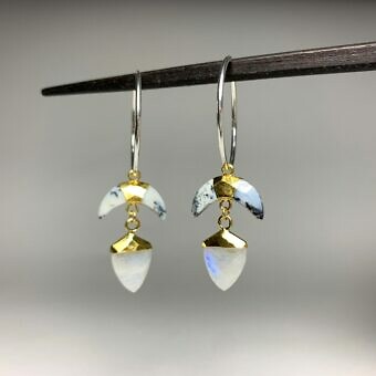 Alternative view of Amethyst Faceted Acorn 22kt Gold Plated Copper - Pendants Charms (February)