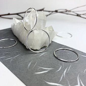 25mm Endless Hoops Sleeper Earrings Sterling Silver .925