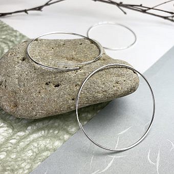 48mm Endless Hoops Sleeper Earrings Sterling Silver .925