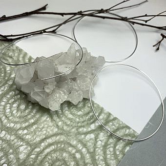 80mm Endless Hoops Sleeper Earrings Sterling Silver .925