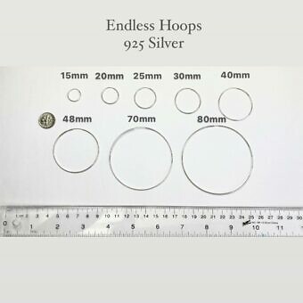 Alternative view of 70mm Endless Hoops Sleeper Earrings Sterling Silver .925