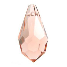 18x9mm Light Rose Pink XL Flat Top Faceted Briolette Teardrop Czech Preciosa Crystals Beads