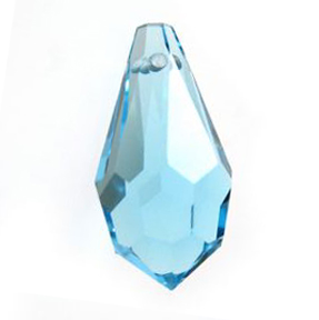 18x9mm Aquamarine Bohemica Blue XL Flat Top Faceted Briolette Teardrop Czech Preciosa Crystals Beads
