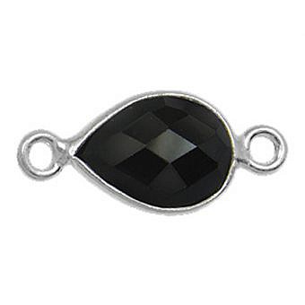 Alternative view of Black Spinel Teardrop Bezel Set Sterling Silver .925 - Connectors Pendants Charms