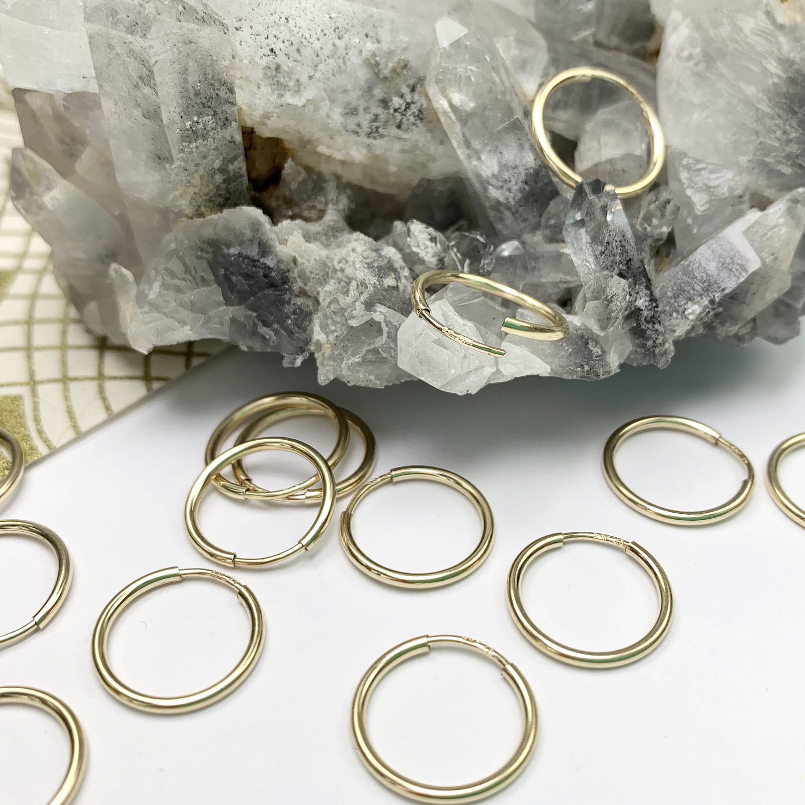 14mm Endless Hoops Sleeper Earrings 14kt Gold Filled