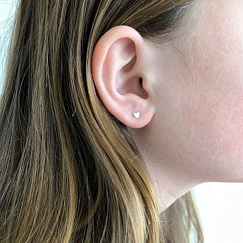 Alternative view of 3.5mm Mini Heart Disc Blanks Studs Earrings Sterling Silver .925