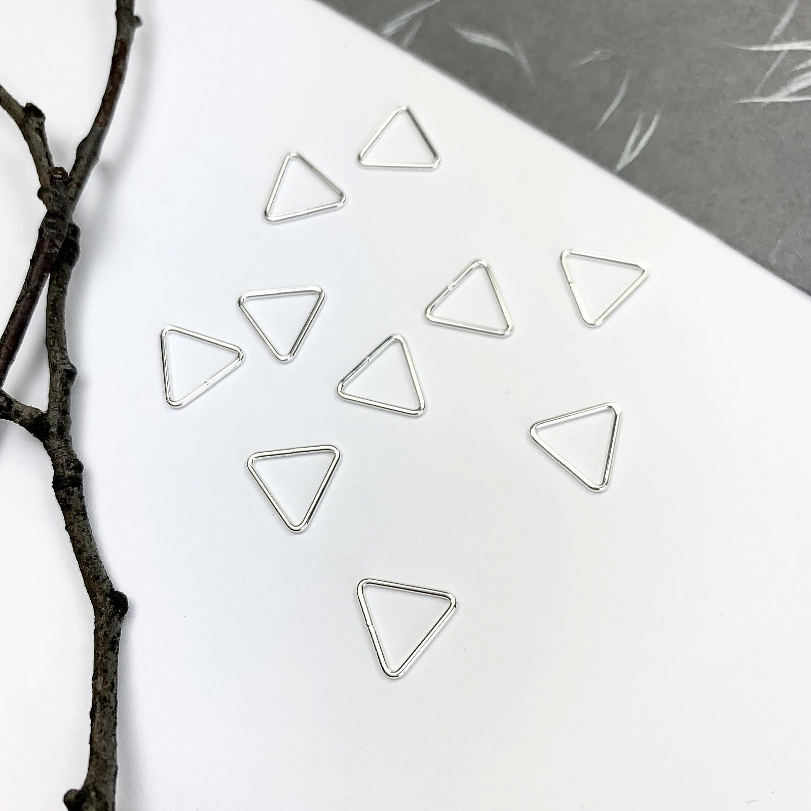 Mini Triangle Prism Bubble Sterling Silver .925 - Connectors Pendants Charms
