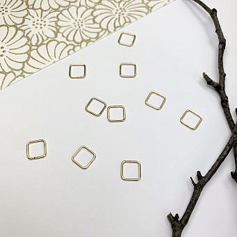 Mini Diamond Square Bubble 14kt Gold Filled - Connectors Pendants Charms
