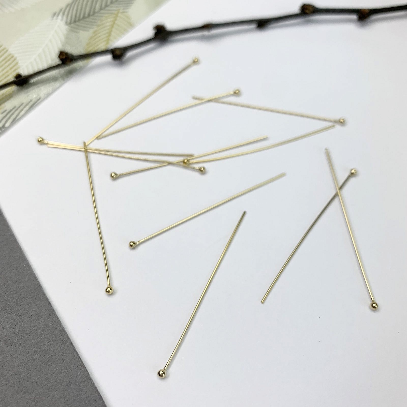 24ga 38mm Ball Pins 14kt Gold Filled