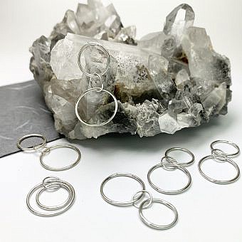 3 Ring Circus Multi Loop Sterling Silver .925 Amoracast - Connectors Pendants Charms