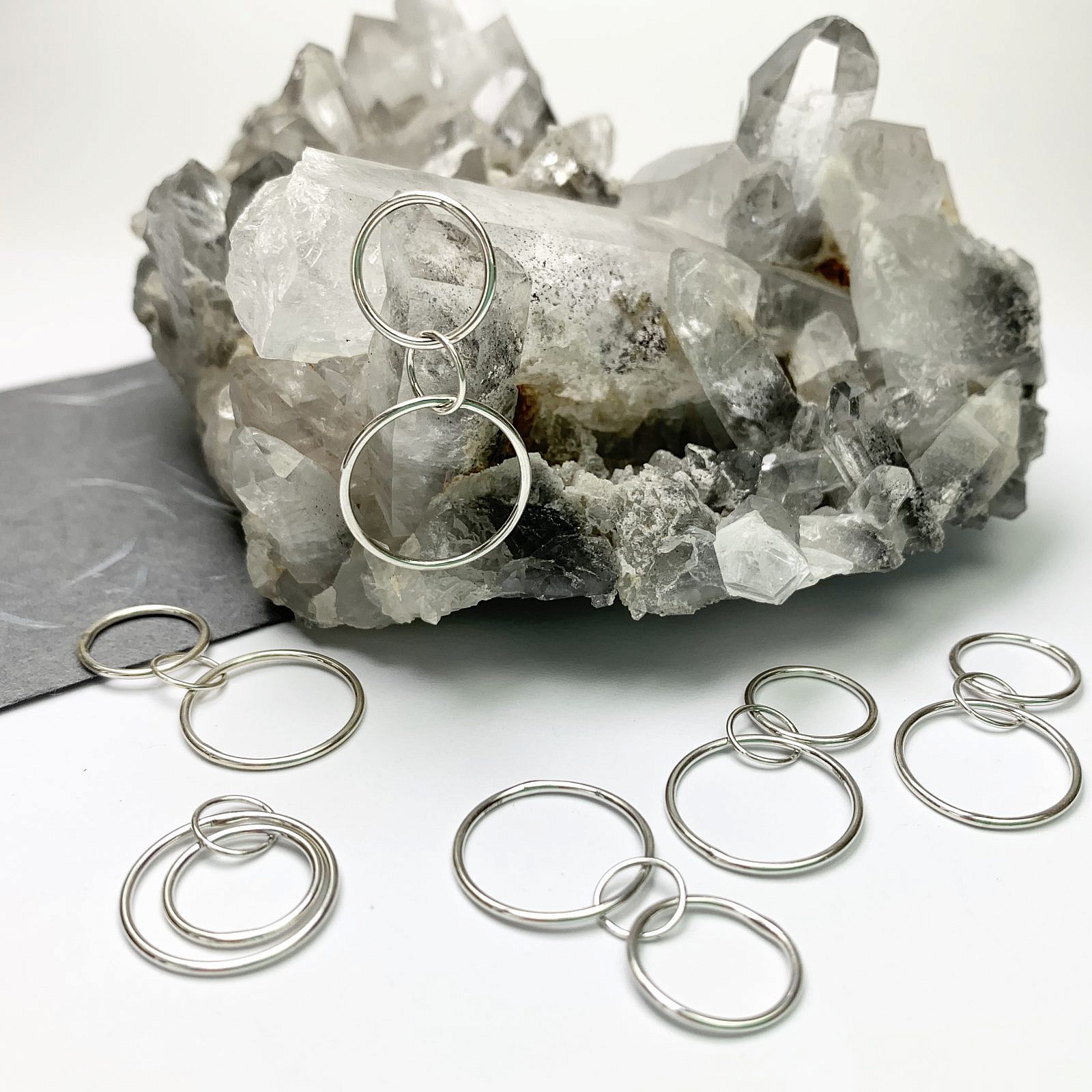 3 Ring Circus Multi Loop Sterling Silver .925 Amoracast - Connectors Pendants Charms
