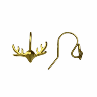 Reindeer Antler Effortless Hooks Earrings Satin 14kt Gold Vermeille Amoracast