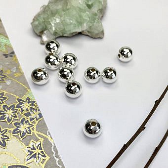 10mm Seamless Smooth Round Beads Sterling Silver .925