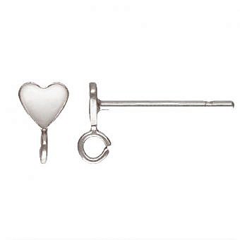 Alternative view of 3.5mm Mini Heart Studs Earrings with Open Loop Sterling Silver .925