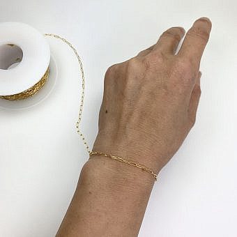 Alternative view of Solid 14kt Gold 2mm Flat Paperclip Chain By the Inch
