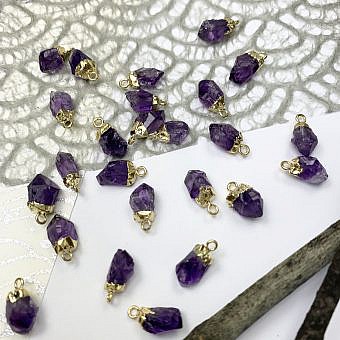 Amethyst gold Plated charm