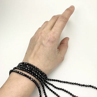 Alternative view of 3.5x4mm Black Spinel Micro Faceted Rondelle