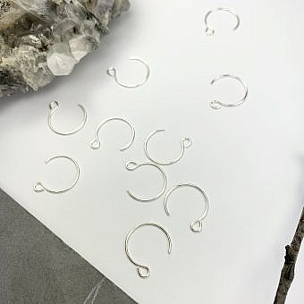 Circle Hook Earrings Sterling Silver .925