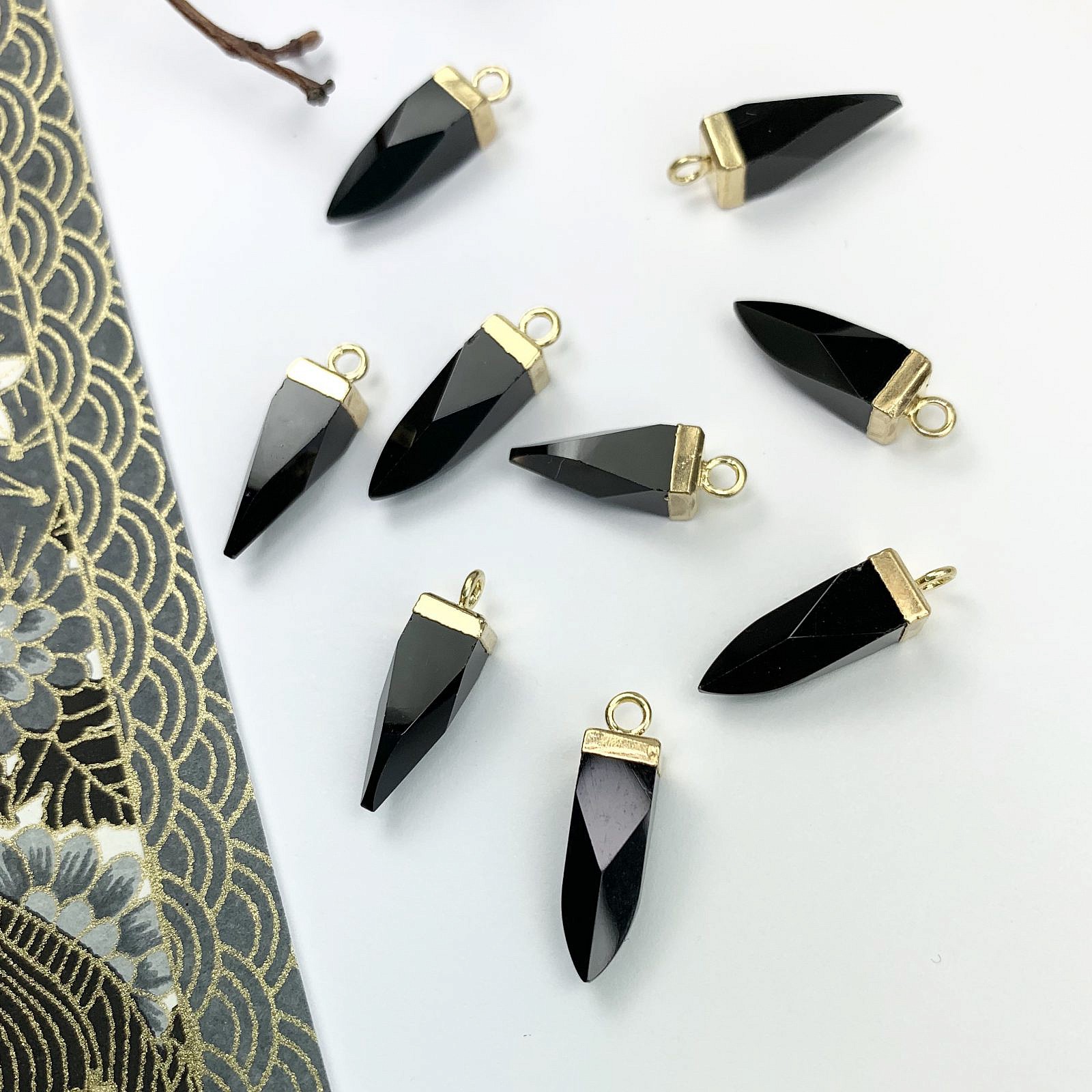 Onyx Spire 22kt Gold Plated Copper