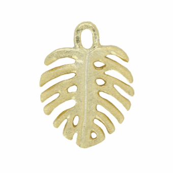 Small Monstera Leaf Brushed 14kt Gold Vermeille Amoracast - Pendants Charms