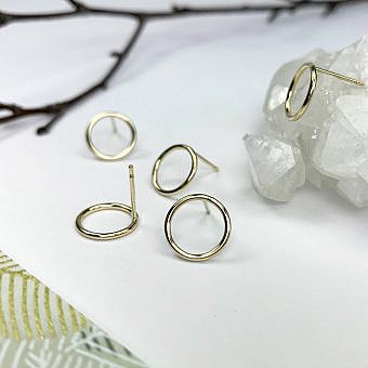 10mm Infinity Circle Studs 14kt Gold Filled