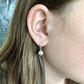 Alternative view of 8mm Ball French Back Earrings Sterling Silver .925