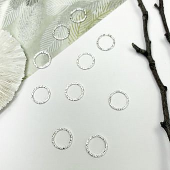 10mm 20ga Hammered Soldered Rings Sterling Silver .925 Charm Connector