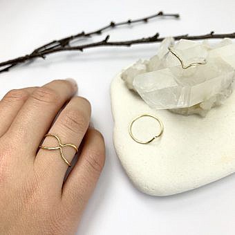 Alternative view of Chevron Stacking Ring 14kt Gold Filled Size 6