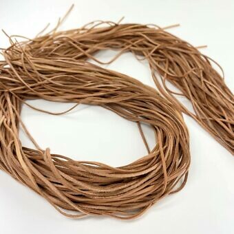 2mm Natural Tan Hand Cut Leather Strips - Norwegian Elk Hide