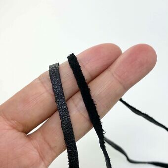 Alternative view of 4mm Black Hand Cut Leather Strips - Cow Hide