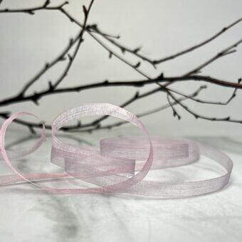 8mm Mokuba Organdy Light Pink with Blue Shimmer Sheer Ribbon