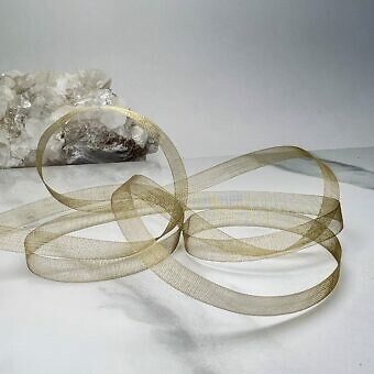 8mm Mokuba Organdy Natural Taupe Shimmer Sheer Ribbon