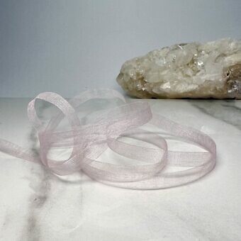 8mm Mokuba Organdy Light Pink Shimmer Sheer Ribbon
