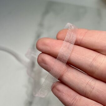 Alternative view of 8mm Mokuba Organdy Light Pink Shimmer Sheer Ribbon