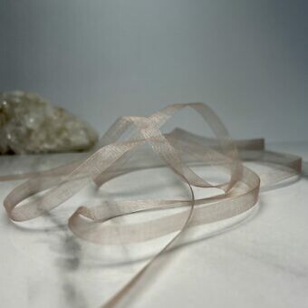 8mm Mokuba Organdy Medium Pink Shimmer Sheer Ribbon