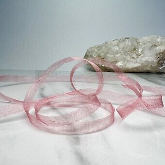 8mm Mokuba Organdy Bright Pink Shimmer Sheer Ribbon
