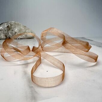 8mm Mokuba Organdy Orange Shimmer Sheer Ribbon