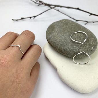 Chevron Stacking Ring Sterling Silver .925 Size 5