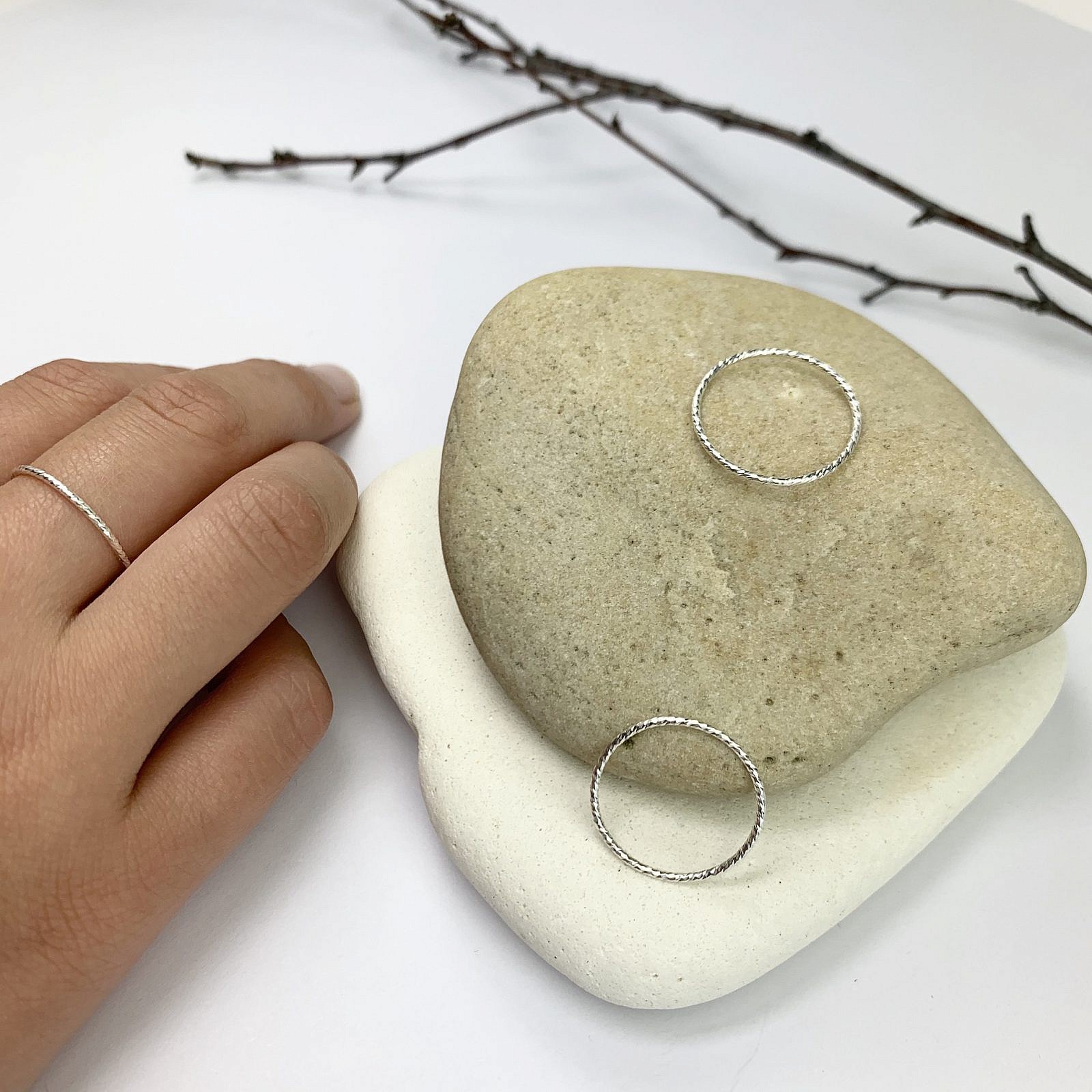 Sparkle Twist Stacking Ring Sterling Silver .925 Size 9
