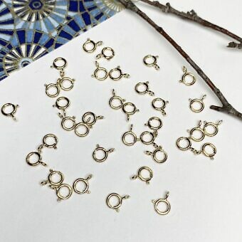 5mm Round Spring Lock Clasps - Open Ring 14kt Gold Filled
